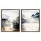 Stupell Industries Sunlit Birds Over Lake Landscape Framed Floater Canvas Wall Art